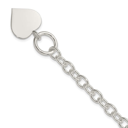 7.5 Zoll Sterlingsilber Gravierbar Herz Armband