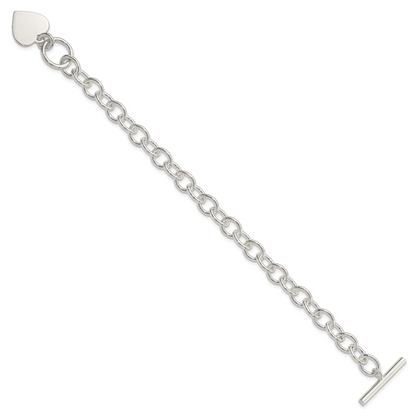 7.5 Zoll Sterlingsilber Gravierbar Herz Fantasieglieder Armband