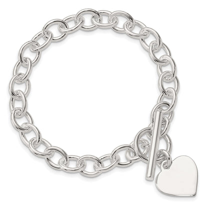 7.5 Zoll Sterlingsilber Gravierbar Herz Fantasieglieder Armband