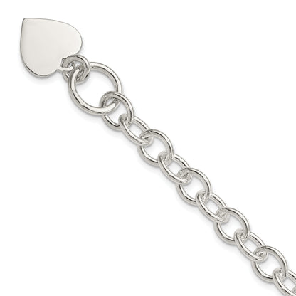 7.5 Zoll Sterlingsilber Gravierbar Herz Fantasieglieder Armband