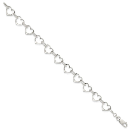 7 Zoll Sterlingsilber Herz Glieder Armband