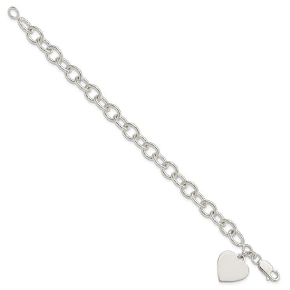Sterlingsilber Gravierbar Herz Fantasieglieder Armband
