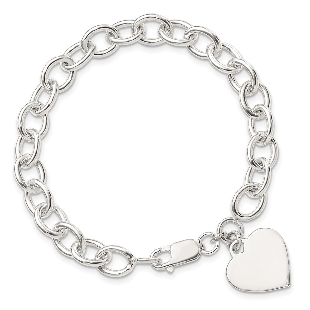 Sterlingsilber Gravierbar Herz Fantasieglieder Armband