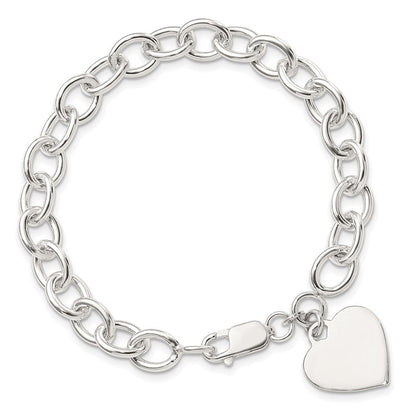 Sterlingsilber Gravierbar Herz Fantasieglieder Armband