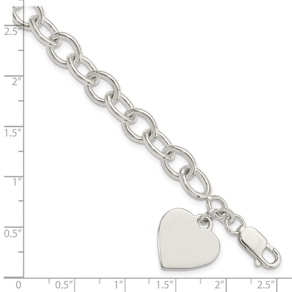 Sterlingsilber Gravierbar Herz Fantasieglieder Armband