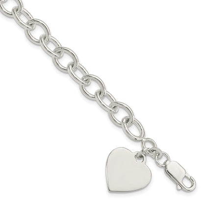 Sterlingsilber Gravierbar Herz Fantasieglieder Armband
