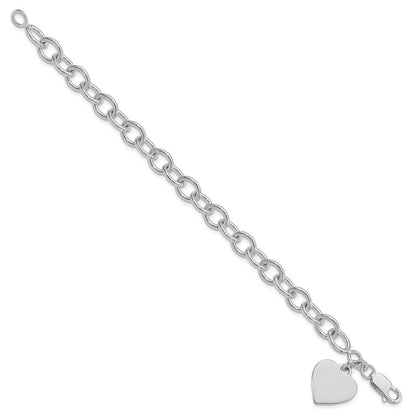 Sterlingsilber Rhodiniert Herz Fantasieglieder Armband