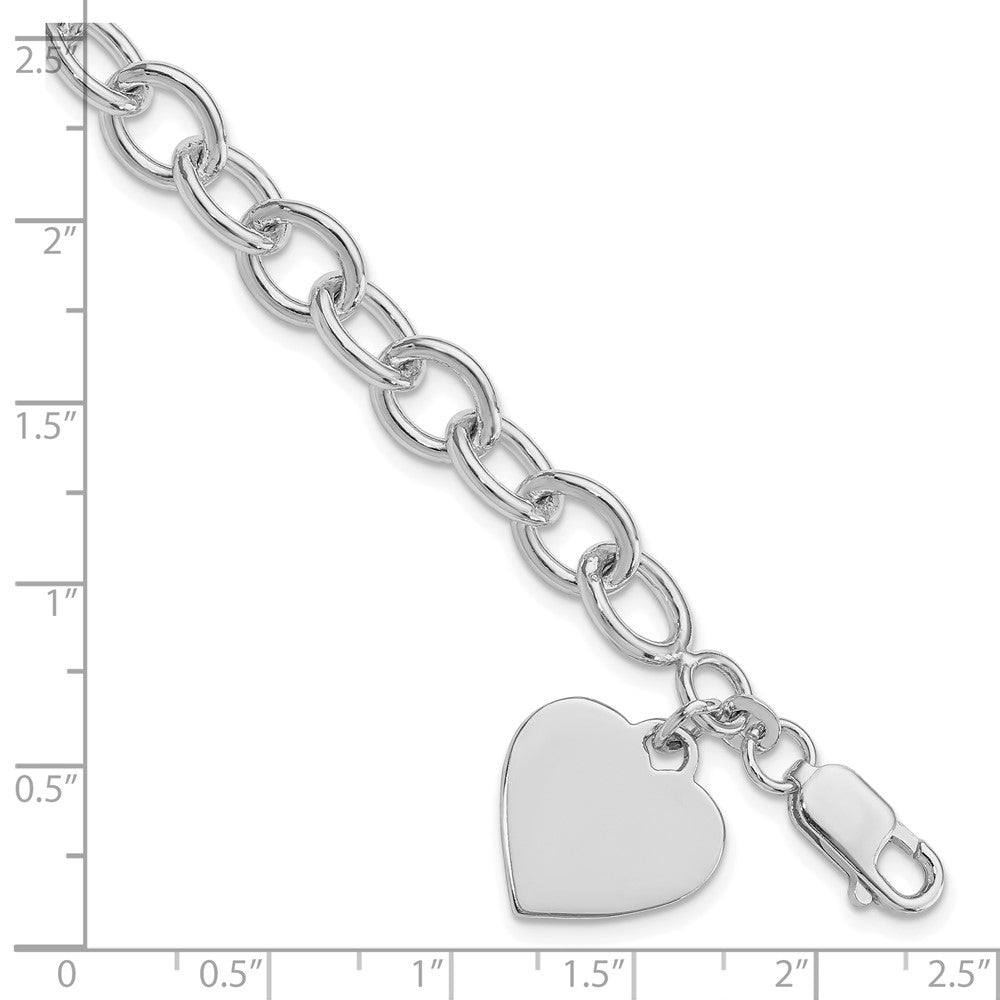 Sterlingsilber Rhodiniert Herz Fantasieglieder Armband