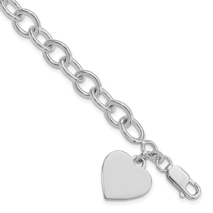 Sterlingsilber Rhodiniert Herz Fantasieglieder Armband