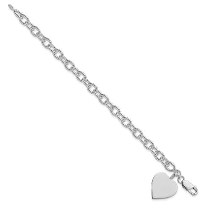 Sterlingsilber Rhodiniert Herz Fantasieglieder Armband