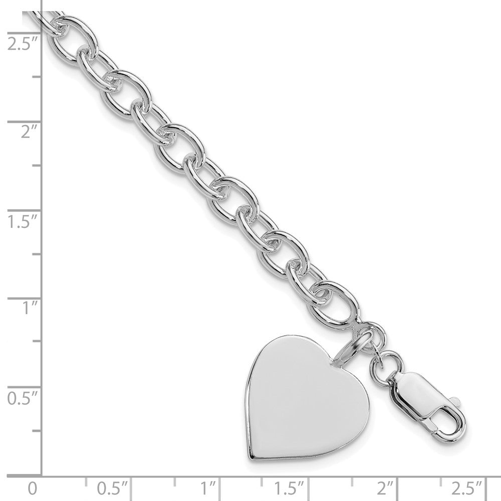 Sterlingsilber Rhodiniert Herz Fantasieglieder Armband