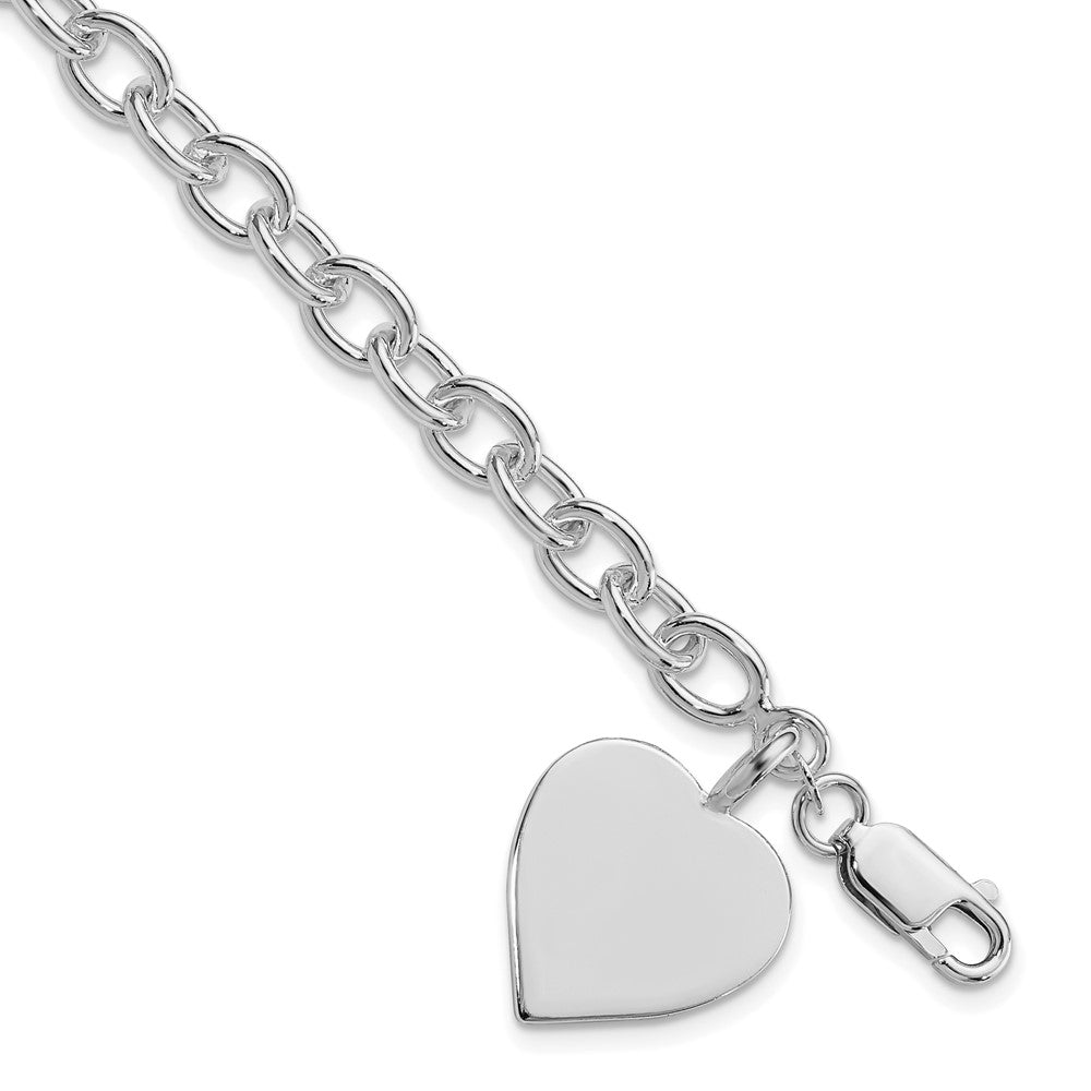 Sterlingsilber Rhodiniert Herz Fantasieglieder Armband
