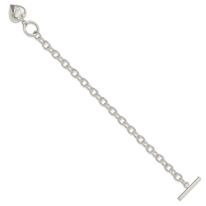 7.5 Zoll Sterlingsilber Liebe Gewölbt Herz Charm Armband