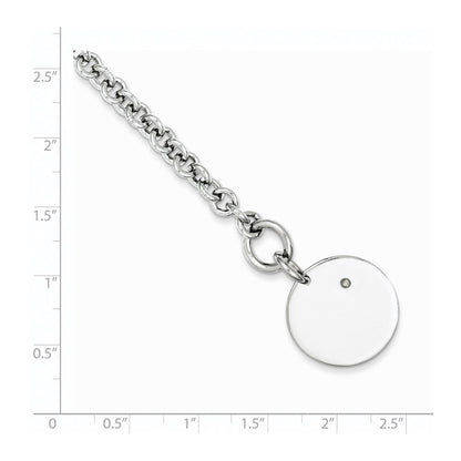 7.5 Zoll Sterlingsilber Rhodiniert.03ct Diamant Plättchen Armband