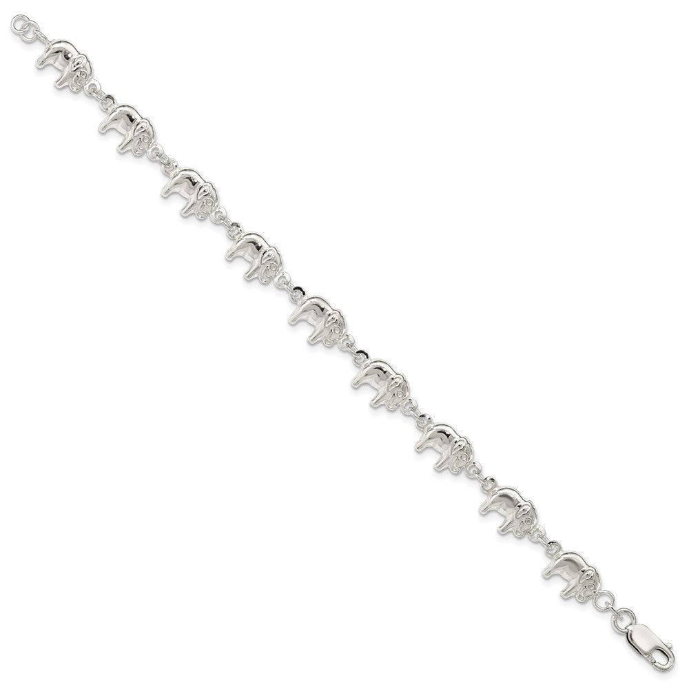 7 Zoll Sterlingsilber Elefant Armband