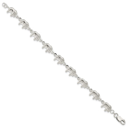 7 Zoll Sterlingsilber Elefant Armband