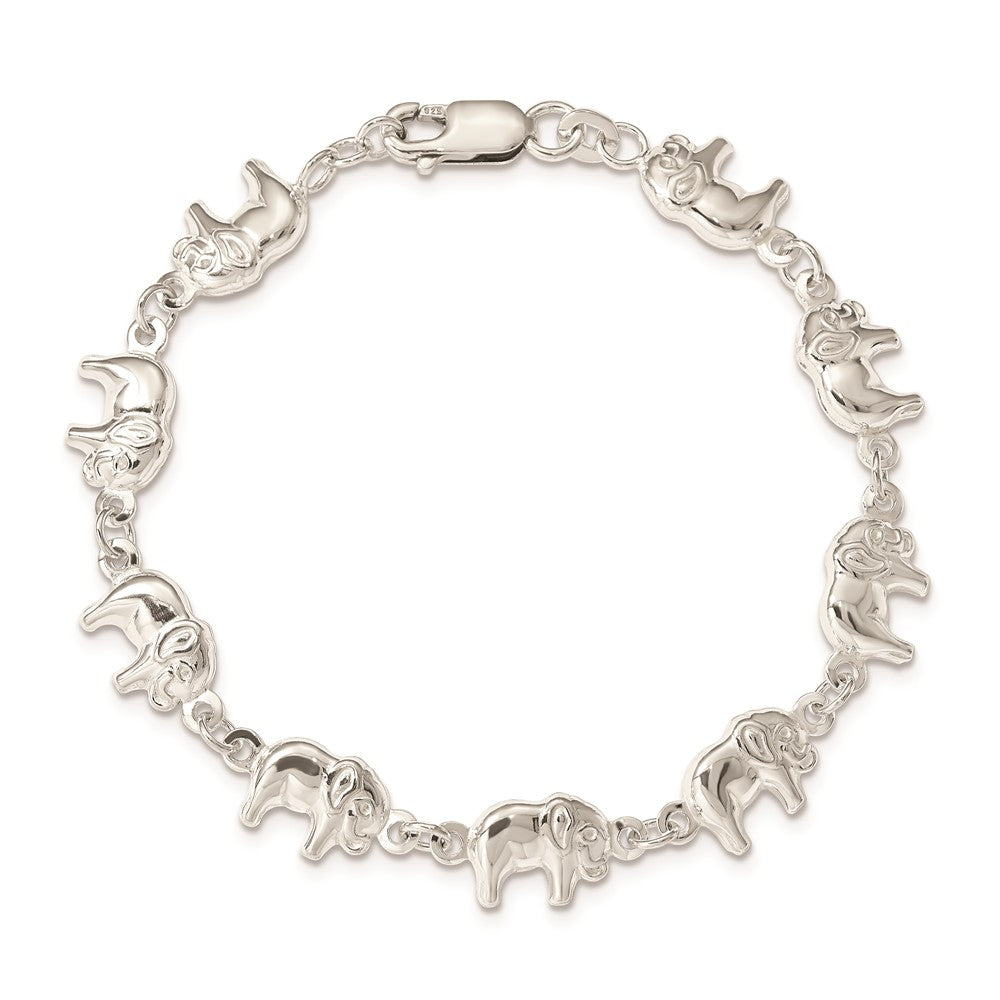 7 Zoll Sterlingsilber Elefant Armband