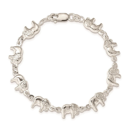 7 Zoll Sterlingsilber Elefant Armband