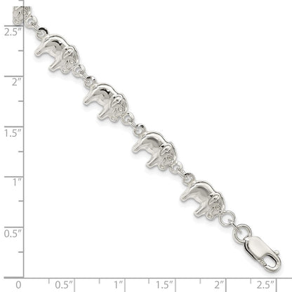 7 Zoll Sterlingsilber Elefant Armband