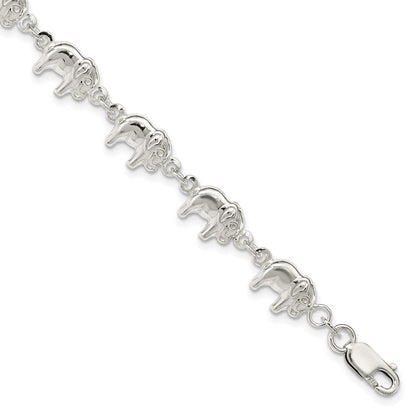 7 Zoll Sterlingsilber Elefant Armband