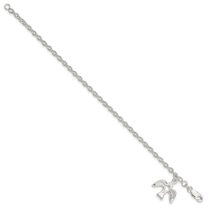 7 Zoll Sterlingsilber Taube Charm Armband