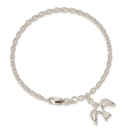 7 Zoll Sterlingsilber Taube Charm Armband