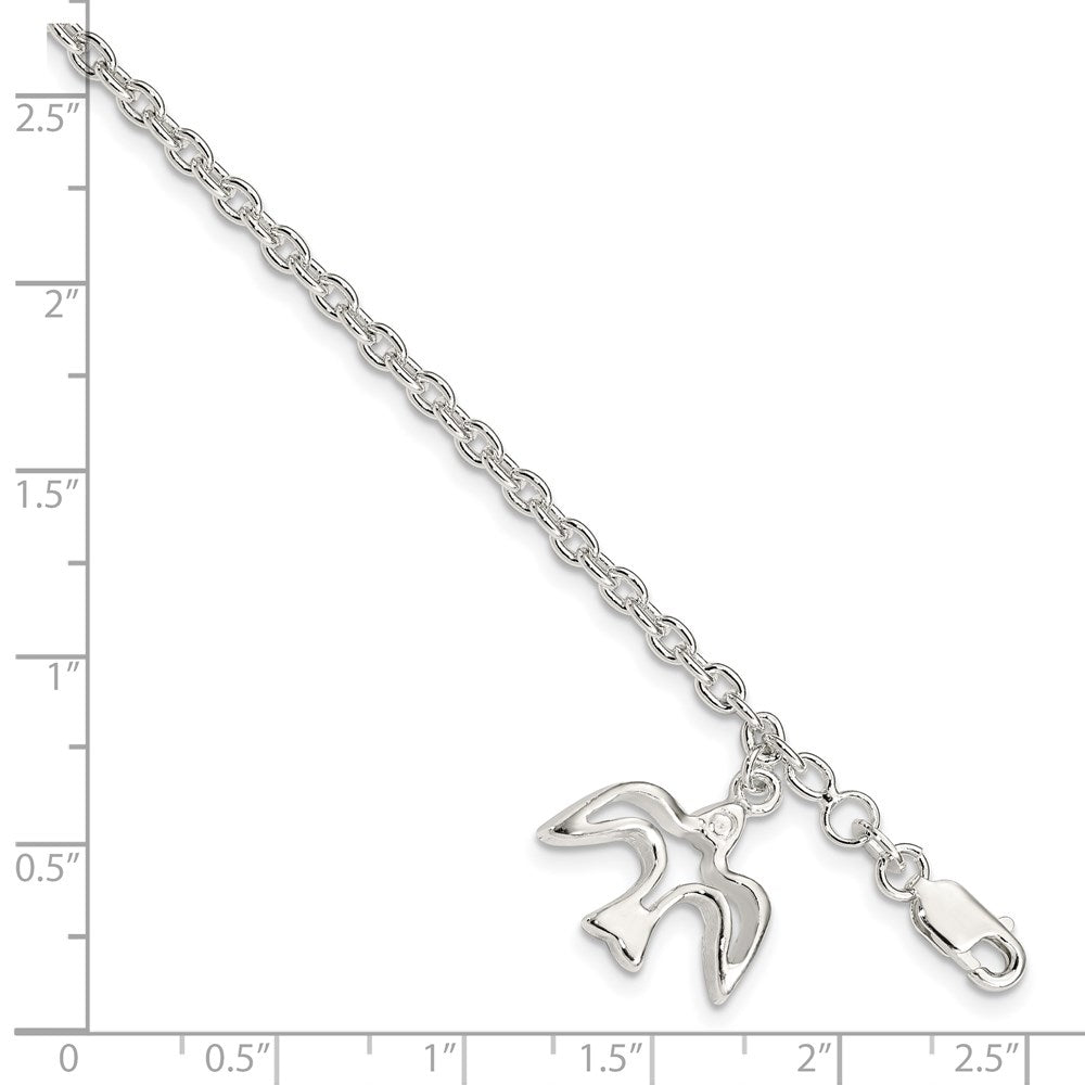 7 Zoll Sterlingsilber Taube Charm Armband