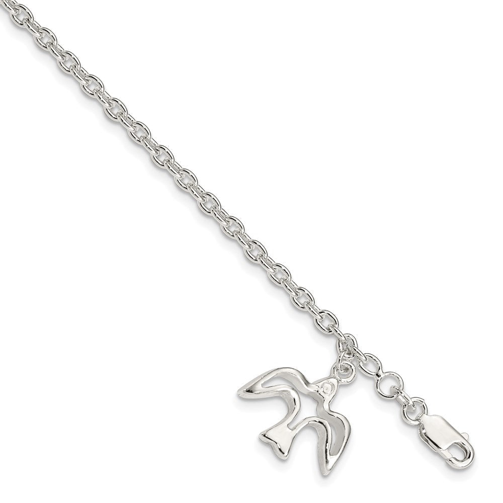 7 Zoll Sterlingsilber Taube Charm Armband