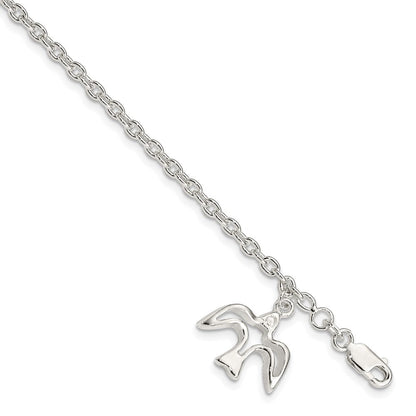 7 Zoll Sterlingsilber Taube Charm Armband