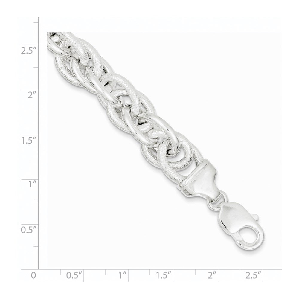 7.75 Zoll Sterlingsilber Fantasieglieder Armband