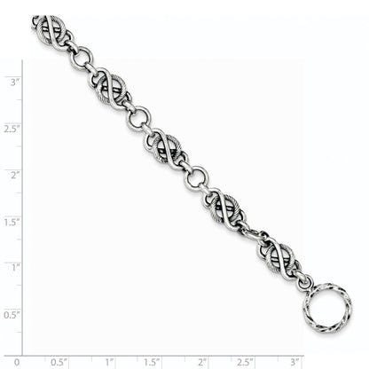 7.5 Zoll Sterlingsilber Antikisiert Fantasieglieder Armband