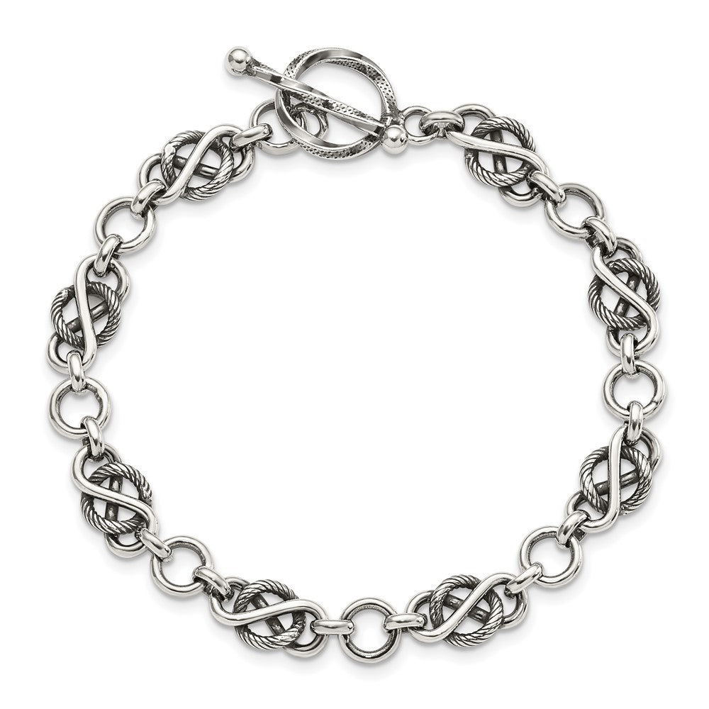 7.5 Zoll Sterlingsilber Antikisiert Fantasieglieder Armband