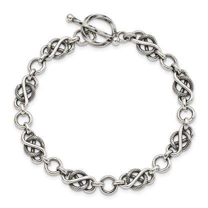 7.5 Zoll Sterlingsilber Antikisiert Fantasieglieder Armband