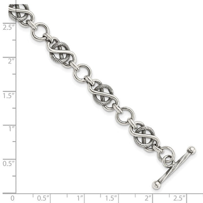 7.5 Zoll Sterlingsilber Antikisiert Fantasieglieder Armband