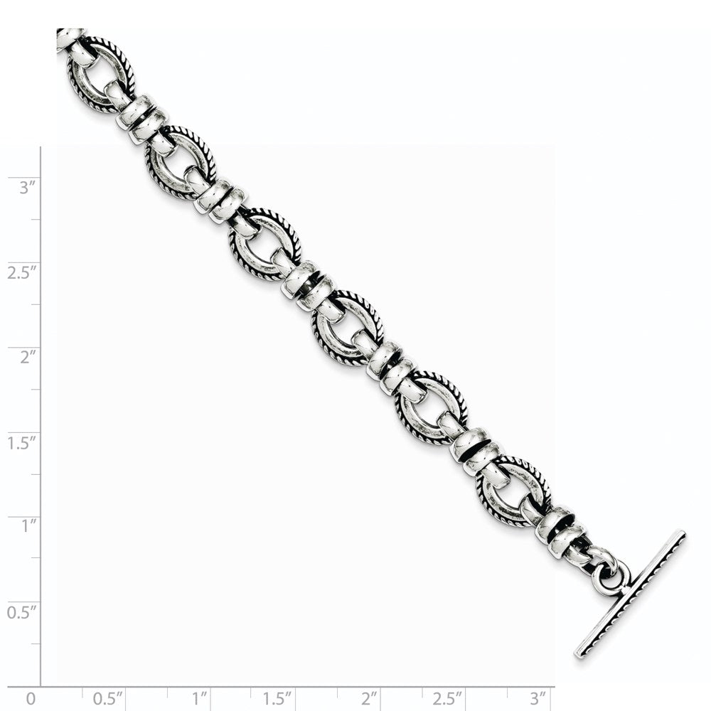 7.5 Zoll Sterlingsilber Antikisiert Fantasieglieder Armband