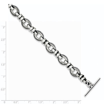 7.5 Zoll Sterlingsilber Antikisiert Fantasieglieder Armband