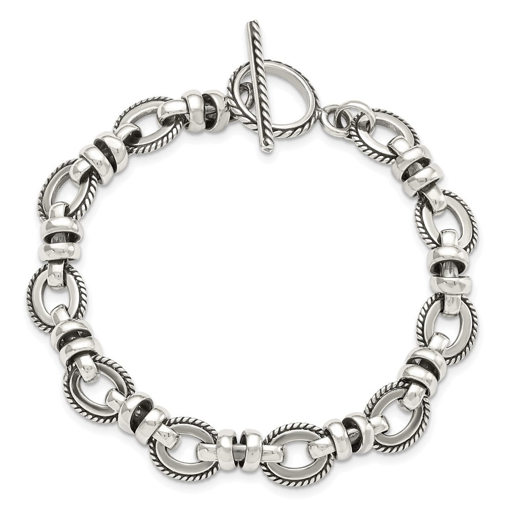 7.5 Zoll Sterlingsilber Antikisiert Fantasieglieder Armband