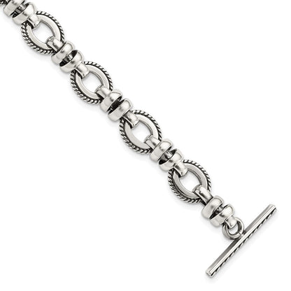 7.5 Zoll Sterlingsilber Antikisiert Fantasieglieder Armband