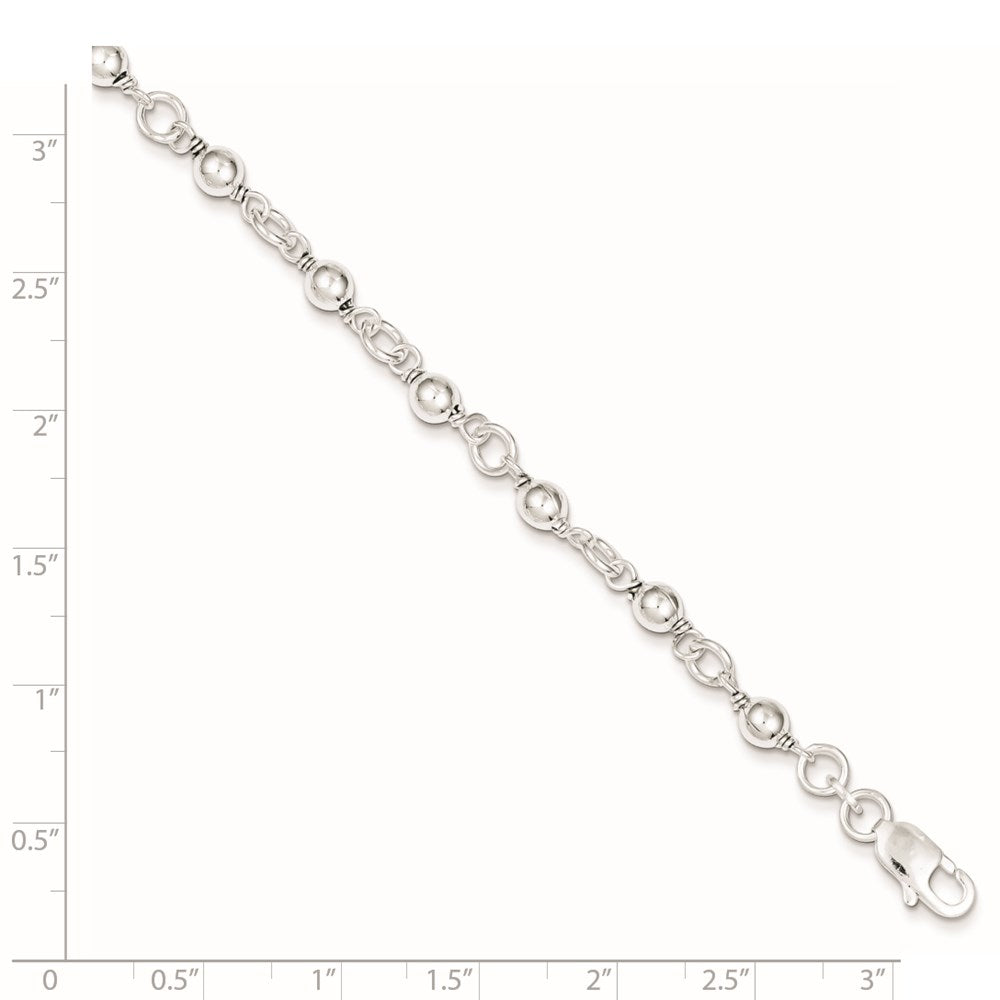 7 Zoll Sterlingsilber Gekugelt Fantasieglieder Armband