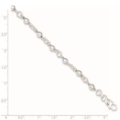 7 Zoll Sterlingsilber Gekugelt Fantasieglieder Armband