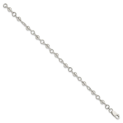 7 Zoll Sterlingsilber Gekugelt Fantasieglieder Armband