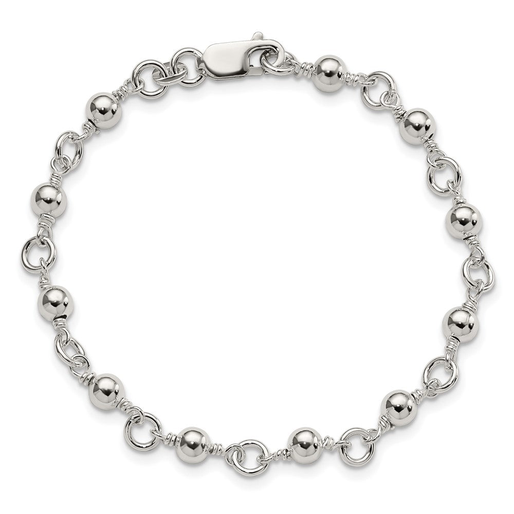 7 Zoll Sterlingsilber Gekugelt Fantasieglieder Armband