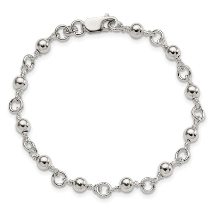7 Zoll Sterlingsilber Gekugelt Fantasieglieder Armband