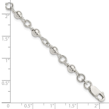 7 Zoll Sterlingsilber Gekugelt Fantasieglieder Armband