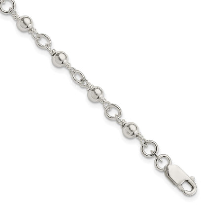 7 Zoll Sterlingsilber Gekugelt Fantasieglieder Armband