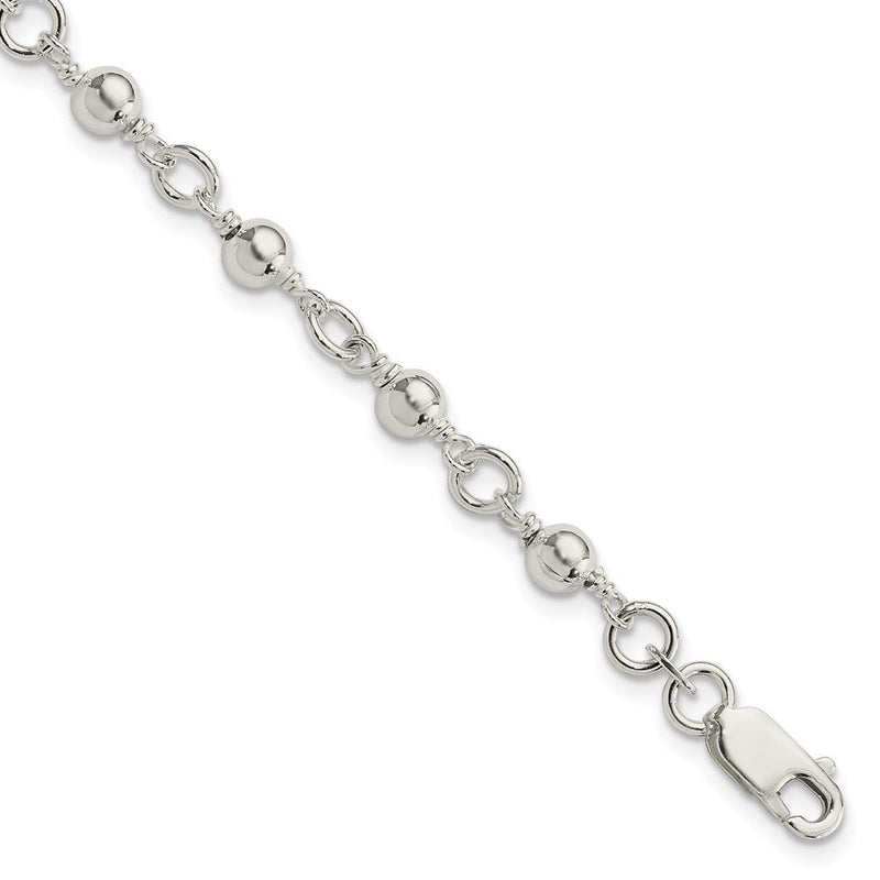 7 Zoll Sterlingsilber Gekugelt Fantasieglieder Armband