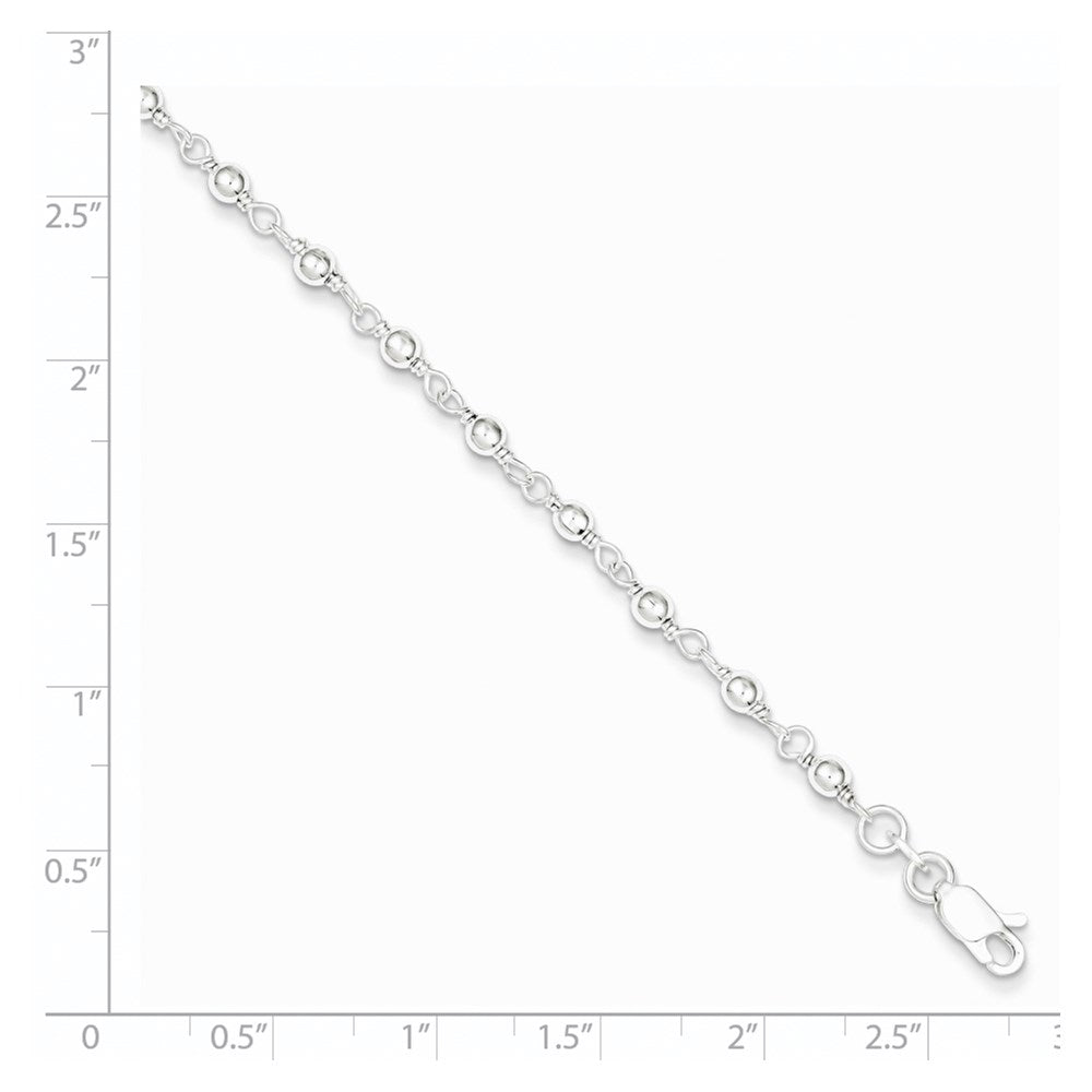 7.25 Zoll Sterlingsilber Perle und Glieder Armband