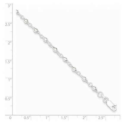 7.25 Zoll Sterlingsilber Perle und Glieder Armband