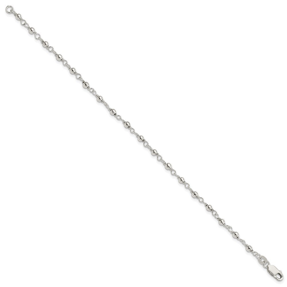 7.25 Zoll Sterlingsilber Perle und Glieder Armband
