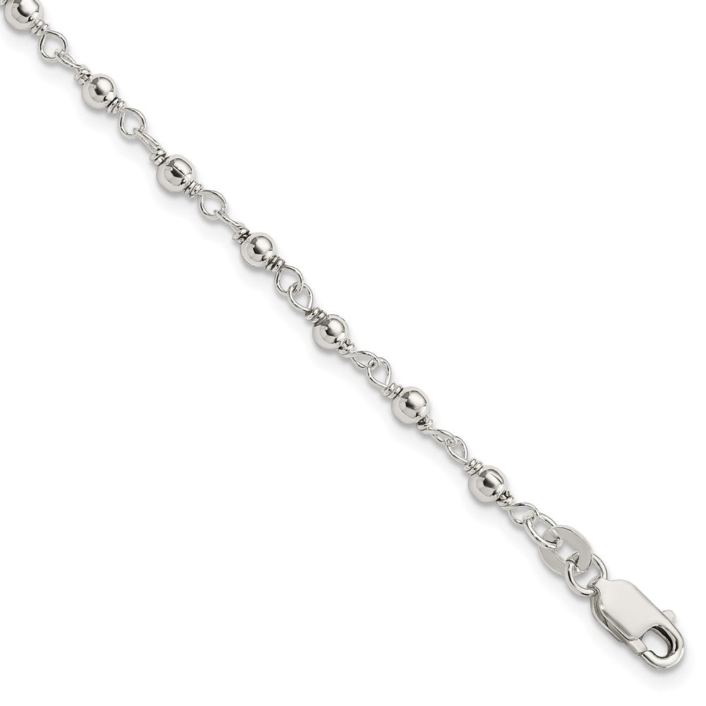 7.25 Zoll Sterlingsilber Perle und Glieder Armband